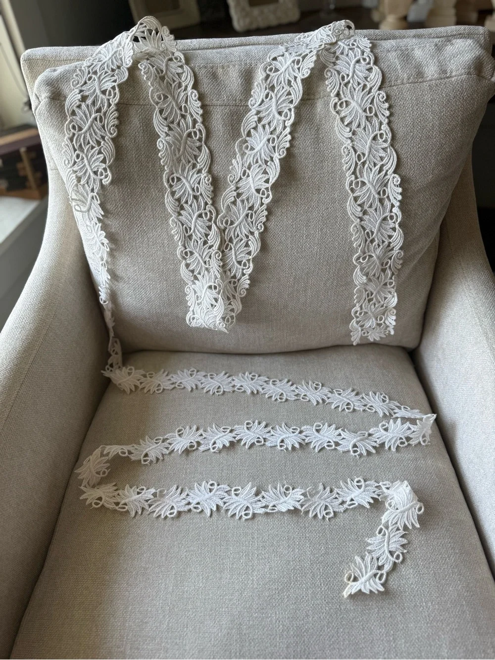 Delicate Ivory Lace Trim Ribbon - Women's Accessory